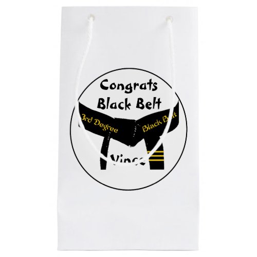 Martial Arts 3rd Degree Black Belt Congratulations Small Gift Bag