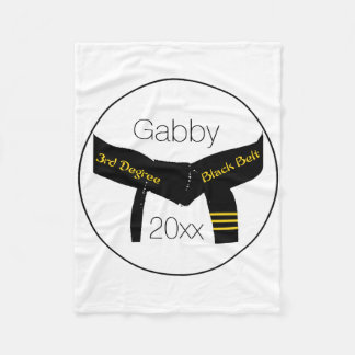 Martial Arts 3rd Degree Black Belt Fleece Blanket