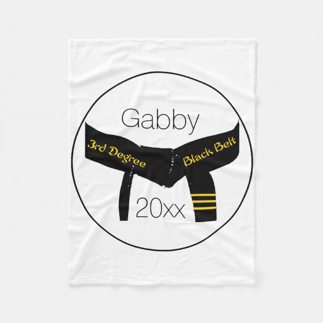 Martial Arts 3rd Degree Black Belt Fleece Blanket (Front)