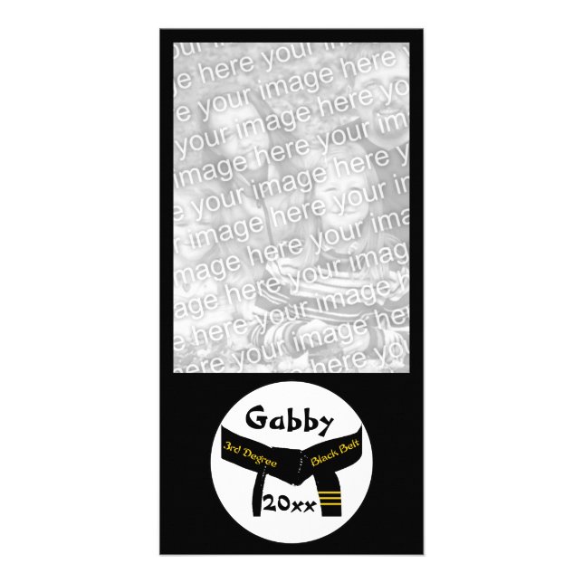 Martial Arts 3rd Degree Black Belt Photo Card (Front)