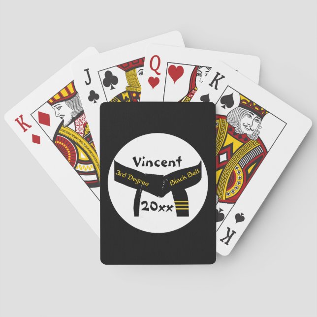 Martial Arts 3rd Degree Black Belt Poker Cards (Back)
