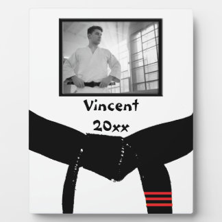 Martial Arts 3rd Degree Black Belt Red Stripes Plaque