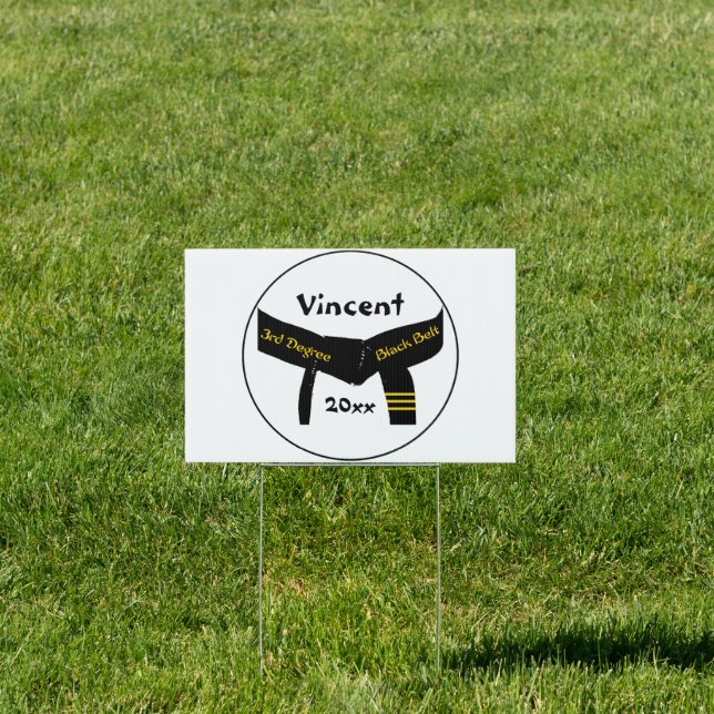 Martial Arts 3rd Degree Black Belt Sign (Insitu)