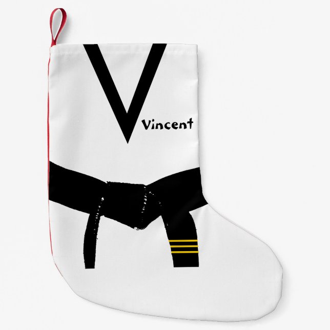 Martial Arts 3rd Degree Black Belt Small Christmas Stocking (Front)