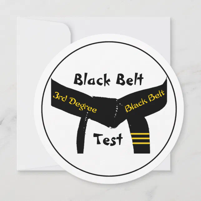 Martial Arts 3rd Degree Black Belt Test Invitation | Zazzle