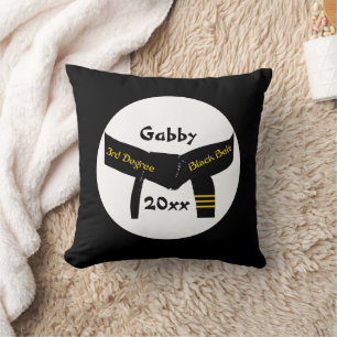 Martial Arts 3rd Degree Black Belt Throw Pillow
