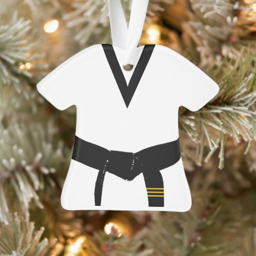Martial Arts 3rd Degree Black Belt Uniform Dated Ornament