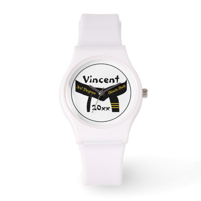 Martial Arts 3rd Degree Black Belt Watch (Front)