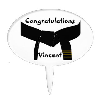 Martial Arts 4th Degree Black Belt Congratulations Cake Topper