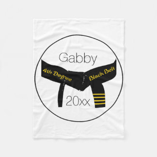 Martial Arts 4th Degree Black Belt Fleece Blanket