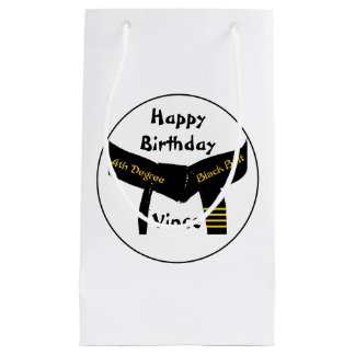 Martial Arts 4th Degree Black Belt Happy Birthday Small Gift Bag