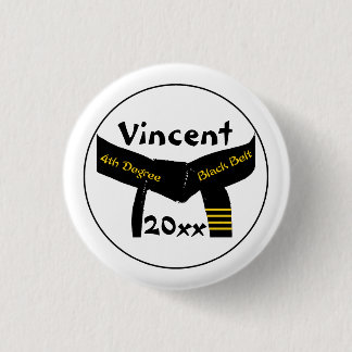 Martial Arts 4th Degree Black Belt Pinback Button