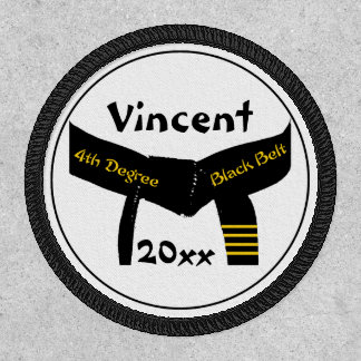 Martial Arts 4th Degree Black Belt Rank Patch