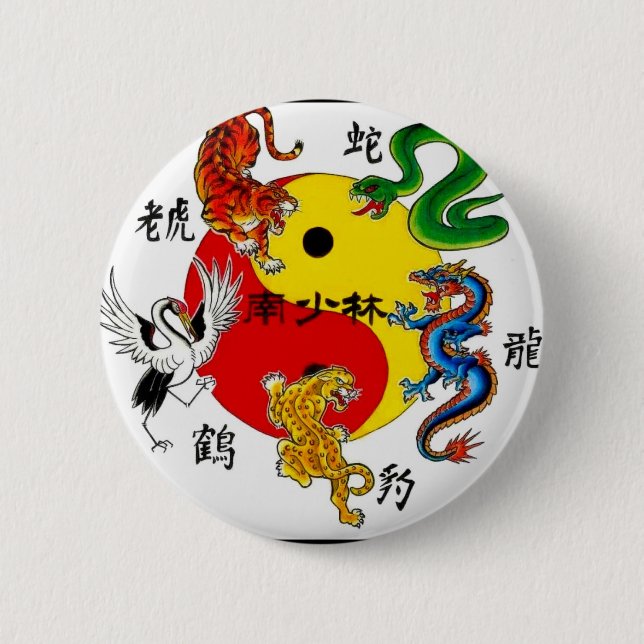 MARTIAL ARTS 5 ANIMALS BUTTON (Front)