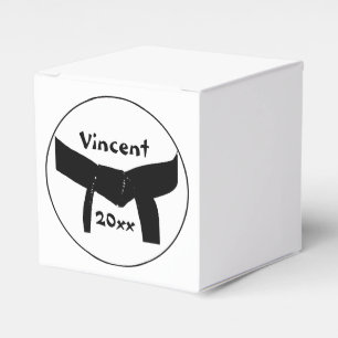 Martial Arts Basic Black Belt Favor Boxes
