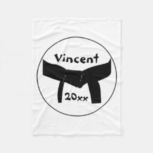 Martial Arts Basic Black Belt Fleece Blanket