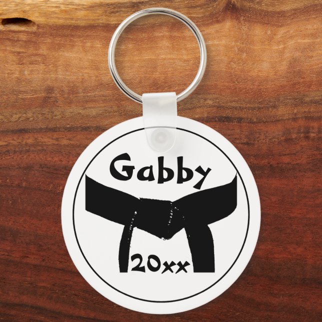 Martial Arts Basic Black Belt Keychain (Front)