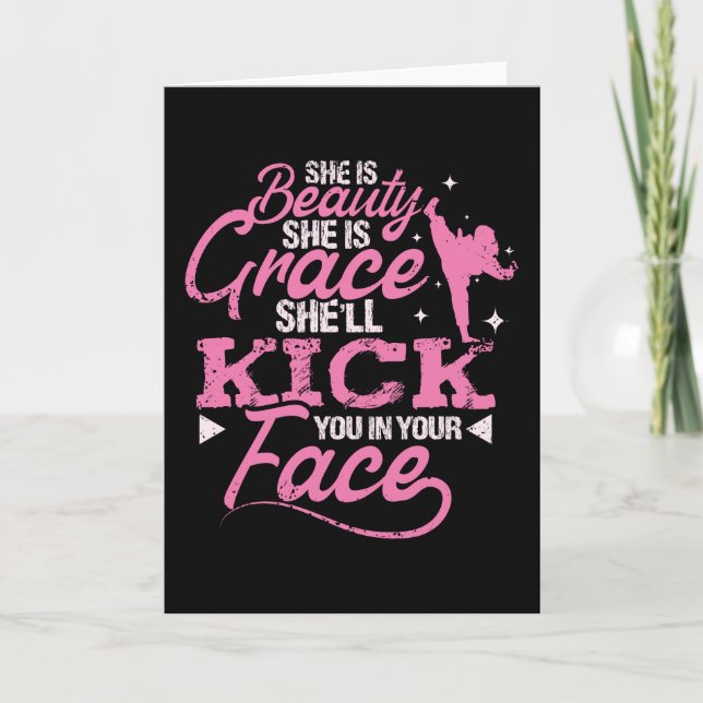 Martial Arts Beauty And Grace Card (Front)