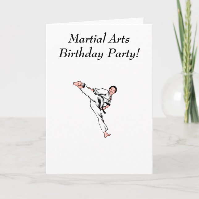 Martial Arts Birthday Party Card (Front)