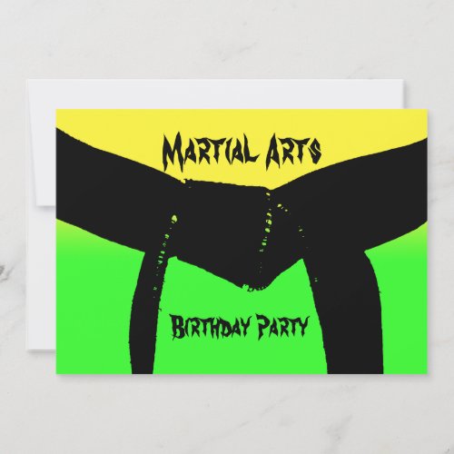 Martial Arts Birthday Party Invitation