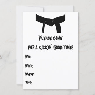 Martial Arts Birthday Party Yellow Red Invitation