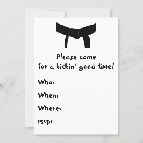 Martial Arts Birthday Party Invitation
