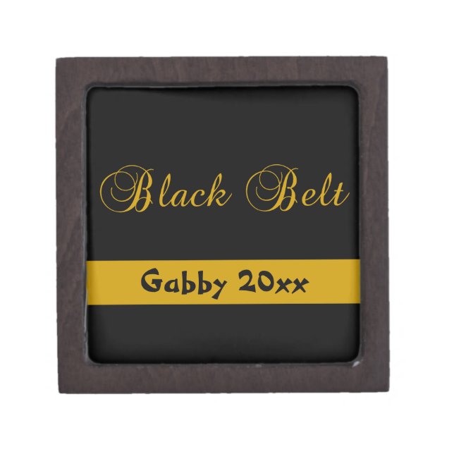 Martial Arts Black Belt Black and Gold Jewelry Box (Front)