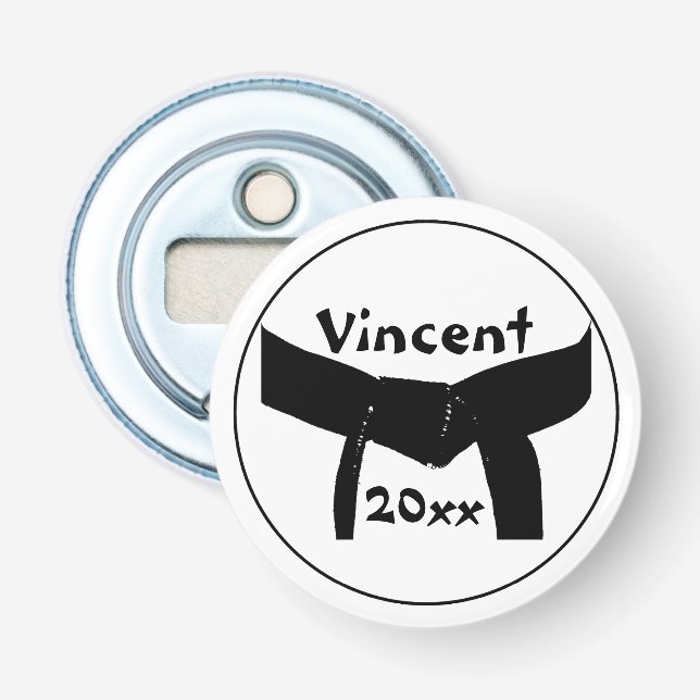 Martial Arts Black Belt Bottle Opener (Front)