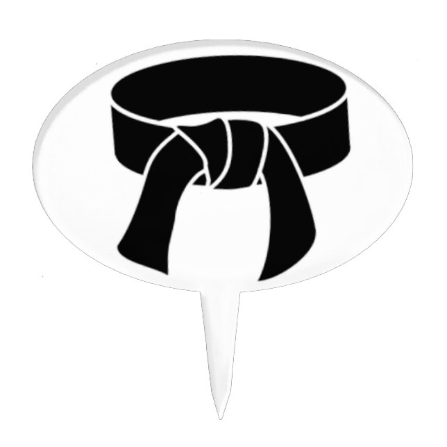 Martial Arts Black Belt Cake Toppers pick (Front)