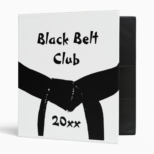Martial Arts Black Belt Club 3 Ring Binder (Front/Inside)