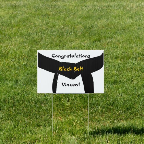 Martial Arts Black Belt Congratulations Yard Sign