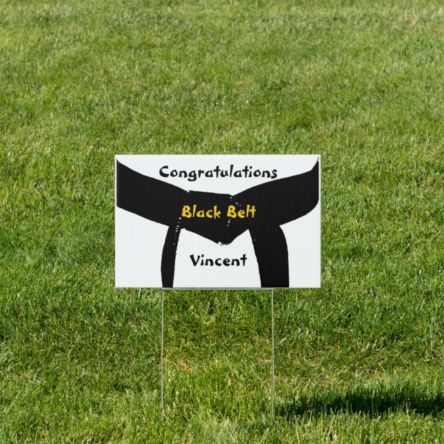 Martial Arts Black Belt Congratulations Yard Sign (Insitu)