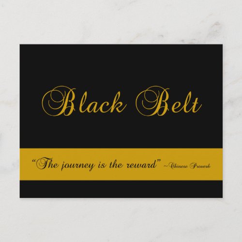 Martial Arts Black Belt Journey Congratulations Postcard