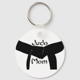 Martial Arts Black Belt Judo Mom Keychain