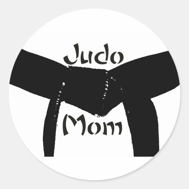 Martial Arts Black Belt Judo Mom Sticker (Front)