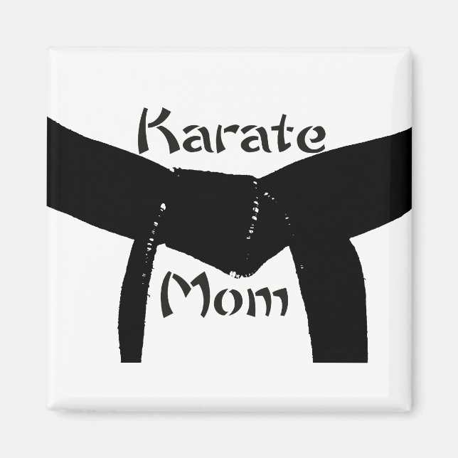 Martial Arts Black Belt Karate Mom Magnet (Front)
