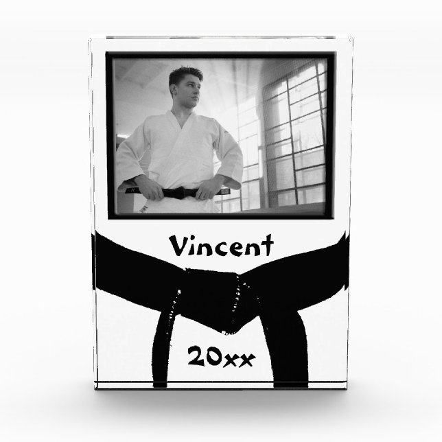 Martial Arts Black Belt Keepsake Photo Award (Front)