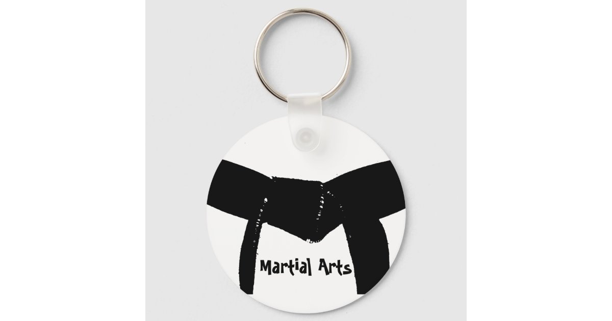 Tae-s] Martial Arts Taekwondo TKD Belt Rank Key Chain (Black)