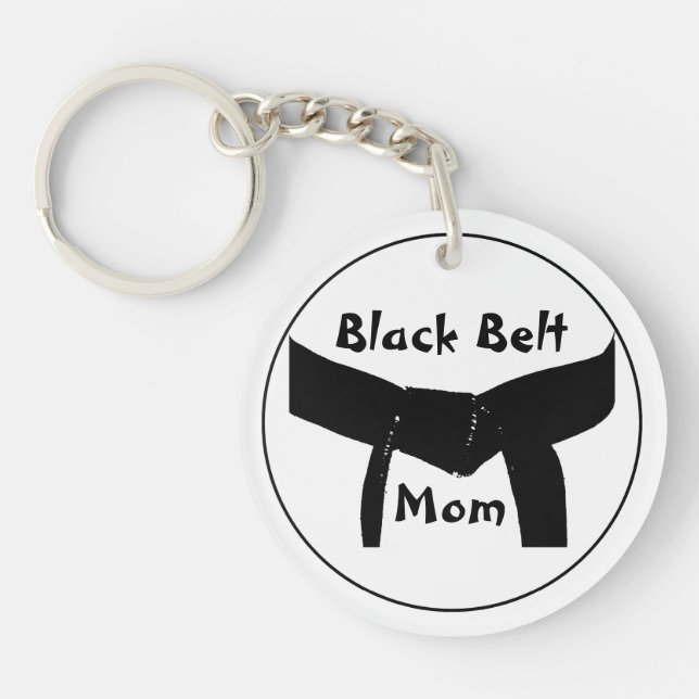 Martial Arts Black Belt Mom Keychain (Front)
