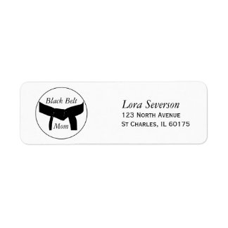 Martial Arts Black Belt Mom Label