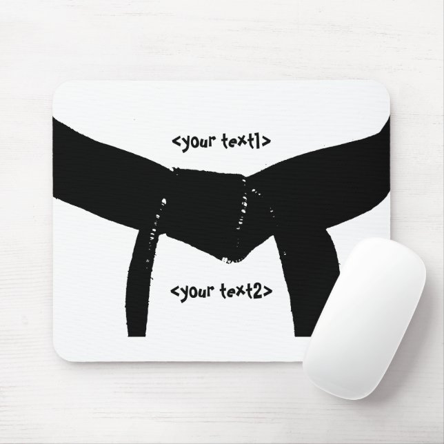 Martial Arts Black Belt Mouse Pad (With Mouse)