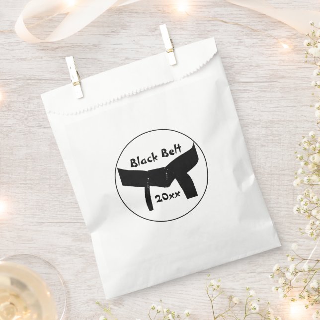 Martial Arts Black Belt Party Favor Bag (Clipped)