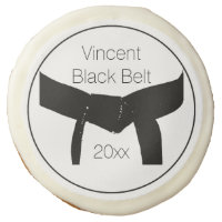 Martial Arts Black Belt Party Favor Sugar Cookie