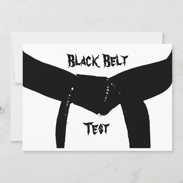 Martial Arts Black Belt Promotion Test Invitation | Zazzle
