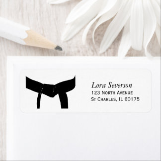 Martial Arts Black Belt Return Address Labels