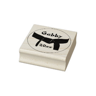 Martial Arts Black Belt Rubber Stamp