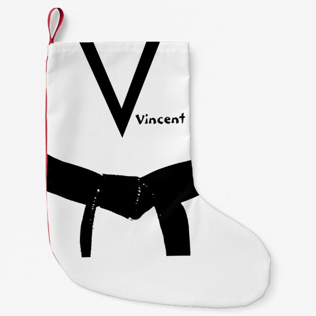 Martial Arts Black Belt Small Christmas Stocking (Front)