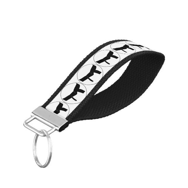 Martial Arts Black Belt Wrist Keychain (Angled Down)