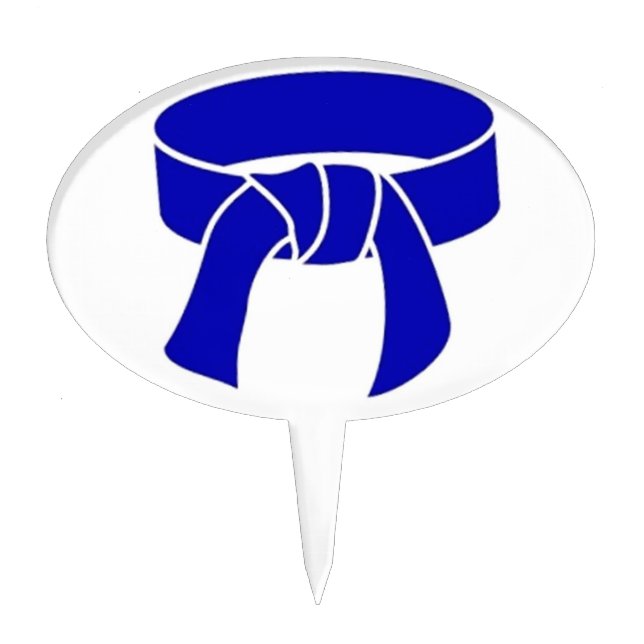 Martial Arts Blue Belt Cake Topper cupcake pick (Front)