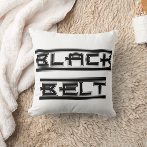 Martial Arts Bold Black Belt Throw Pillow